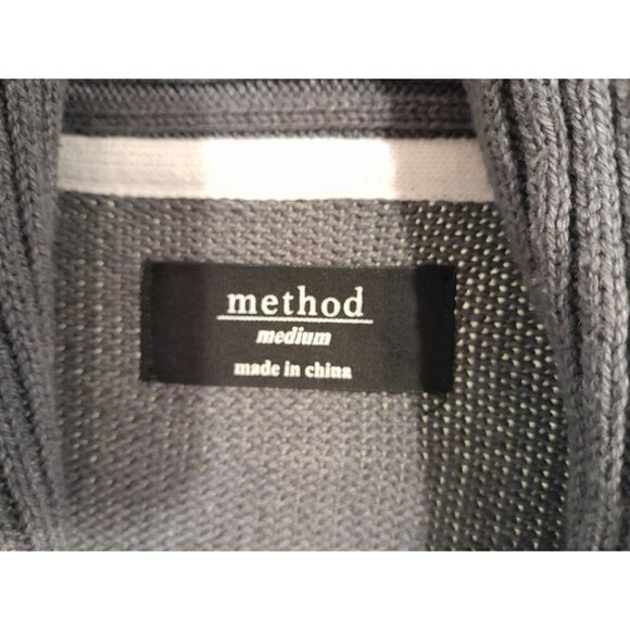 Mens Medium Color Block Cable Knit Grandpa Çardigan - Picture 4 of 4